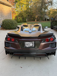 C8 Z06X Ducktail Spoiler for Stingray, Autoclave 2x2 exposed carbon